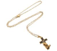 VOSAREA Collier Pendentif Croix Urne Commémoratif en Acier Inoxydable | Design Prière et Croix, pour Hommes et Femmes, Porte-cendres Sécurisé, Souvenir Solide, Usage Quotidien