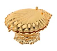 VOSAREA Coupe à Fruits Pied Dorée en Alliage de Zinc, Coquillage | Bol Sculptural Central, Finition Brillante, Usage Polyvalent au Quotidien, Plan de Travail, pour Maison Active