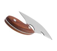 VOSAREA Coupe-viande Manuel en Acier Inoxydable Manche Bois, V-coupant | Tranchant Solide, Forme Monobloc, Anneau Pratique, pour Viande et Fruit, la Cuisine de Restaurant