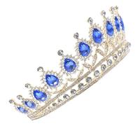 VOSAREA Couronne de Mariage Délicate en Cuivre Bleu Ornée de Bijoux Élégants, Accessoire Cheveux pour Demoiselles D'honneur et Filles, Style Romantique et Résistant