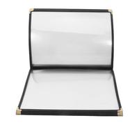 VOSAREA Couverture de Menu en Pvc Transparente A4 8 Pages et Coins Dorés, Pratique et Élégante pour Restaurants, Bars et Cafés, Protège et Affiche les Menus Facilement