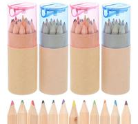 VOSAREA Crayons de Couleur en Bois Crayons à Dessin Scolaires Pratiques Lot de 48 Multi-fonction Expérience D’écriture Fluide pour Garçon et Filles pour Garçons et Filles