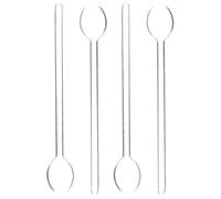 VOSAREA Cuillères en Verre Résistantes Chaleur Lot de 4 Plusieurs styles Tête Ronde, Design Élégant et Prise en Main Confortable Plusieurs styles pour Café, Lait et Plusieurs styles