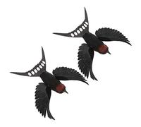 VOSAREA Décor D'hirondelle Imitation En Bois 2 Pièces Taille Compacte Résistant Et Facile à Nettoyer à Suspendre Murale Ornemente Oiseau Pour Maison, Restaurant Et Bar