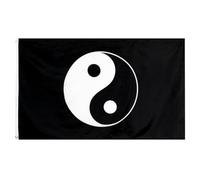 VOSAREA Drapeau de Jardin Yin Yang Poisson en Polyester Résistant la Décoloration, Bannière Religieuse Décorative Pratique à Suspendre pour Porches et Temples