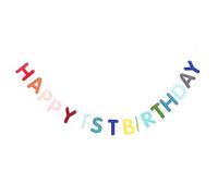 VOSAREA drapeau de tirage de lettre d'anniversaire dirigé décor de bébé fille décoration ornement de fête d'anniversaire de bébé bannière d'anniversaire de bébé Feutrine
