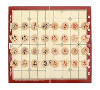 VOSAREA Échiquier Pliable en Bois avec Rangement Intégré, D'échecs Chinois Portable, Design Compact pour Maison et Stockage Pratique