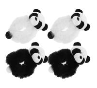VOSAREA Élastiques à Cheveux à Cheveux 4 Pièces en Peluche Panda et Adorables Qui Ne Cassent Pas pour Femmes et Filles pour Partager Amis