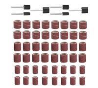 VOSAREA Ensemble de 66 Manchons Abrasifs pour Ponceuse 60 Bandes en Oxyde D'aluminium Grain 120 et 6 Mandrins 3mm, pour Ongles Artificiels et Usage Professionnel