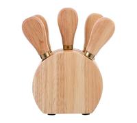 VOSAREA Ensemble D'outils à Fromage Couteaux Élégants en Acier Inoxydable Support en Bois pour Tranchage Facile et Nettoyage Simple, pour Recevoir des Invités