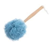 VOSAREA Éponge de Bain Exfoliante en Nylon Bleu Manche Ergonomique Confortable Bain