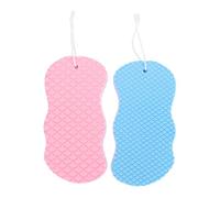VOSAREA Éponges de Bain pour Tout-petits 2pcs en Éponge Douce Mousse Fine et Riche pour Bain Bébé, Brosse Exfoliante pour Soulager la Peau Délicate