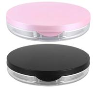 VOSAREA Étui à Éponges à Maquillage Léger en PP avec Miroir et Filet Élastique, Lot de 2 Sets de Sets de Boîtes de Rangement pour Poudre, pour Voyage et Usage Familial