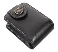 VOSAREA Étui à Rouge à Lèvres Noir avec Miroir pour Femme, Petite Pochette Rectangulaire en PU Polyester, Trousse de Maquillage Portable Chic pour Paquet à Main ou Bandoulière