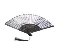 VOSAREA Éventail Chinois Pliable En Soie Avec Pompons, Accessoire Décoratif Portable Pour Mariage, Fête, Église, Danse, Photo, Pour Femme Et Fille