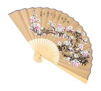 VOSAREA Éventail Mural Pliable en Bambou et Papier 50x90 Cm Style Oriental Traditionnel Décoration Murale pour Événements et Feng Shui
