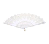 VOSAREA Éventail Pliable Blanc en Plastique à Impression Simple