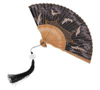 VOSAREA Éventail Pliant en Soie Style Rétro Chinois, Décoration Murale Unique et Délicate, Pliable pour Costume ou Décoration Maison, Motif Artistique Vintage