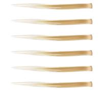VOSAREA Extensions de Cheveux Synthétiques Peuvent être Lissées et Teintées Lot de 6 Jaunes 50 Cm pour Femmes et Filles, Accessoires Cheveux Cosplay et Halloween