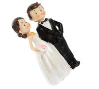 VOSAREA Figurine Couple Mariage Résine Compacte Résistante Décoration Table Mariage Accessoire Cadeau Romantique
