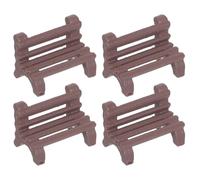 VOSAREA Figurines pour Maison Miniature en Abs 4 Pièces, Chaise Miniature Réaliste 1:200 pour Décoration Bonsaï et Bureaux D'étude Couleur Café