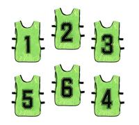 VOSAREA Gilets D'entraînement Vert Ventilation Garçon et Filles Lot de 6 en Polyester Respirant et Coupe Ample pour Équipes de Sport