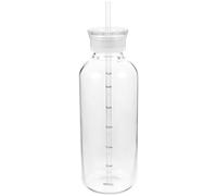 VOSAREA Gobelet à Eau en Verre 750ml avec Double Couvercle et Paille, Design Léger avec Graduation, pour Bureaux et Fêtes