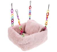 VOSAREA Hamac Suspendu en Coton Rose pour Petits Animaux Double Couche, Confortable et Chaud pour Cage ou Autres Lieux de Repos