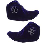 VOSAREA Housse Patin à Glace en Velours Bleu pour Patins Artistiques, Protège-Patins Confortables et Élégants pour Entraînement et Compétitions, 1 Paire