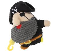 VOSAREA Interactif en Peluche pour Chien Forme Capitaine Pirate Noir avec Son Intégré, à Mâcher Agressif en Peluche Sûre pour Chiots, Jeu et Nettoyage des Dents