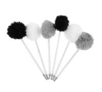 VOSAREA Jouets D'enrichissement pour Chats Intérieurs 6pcs Balle en Peluche Imitation Lapin Ressorts Métal Anti-Morsure Stimulation Physique pour Félins Actifs