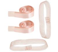 VOSAREA Kit 4 Pièces de Rubans Élastiques Invisibles pour Chaussures de Ballet Pointe, Satin Rose, Maintien Sécurisé et Look sans Couture, pour Examens et Théâtre