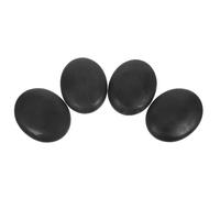 VOSAREA Kit 4pcs Pierres de Basalte Noires pour Massage Spa, Relaxation Profonde du Corps Dos, Pierre Lisse Courbée Chauffage Facile, pour Salon et Spa Personnel