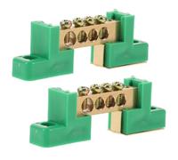 VOSAREA Kit de 2pcs Barres de Mise la Terre en Cuivre 4 Bornes pour Tableau de Distribution, Réduit les Risques D'accidents Électriques et Assure la Sécurité des Fils