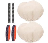 VOSAREA Kit de Bocal pour Levain Couvercles en Tissu en Coton Respirant, Autocollants Thermomètres et Bandes de Date, Accessoires pour Fermentation et Boulangerie
