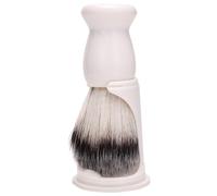 VOSAREA Kit de Rasage Manuel pour Barbe Masculine Brosse en Poils et Support en Plastique Blanc Nettoyage Approfondi Rangement Organisé Lors du Grooming