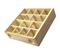 VOSAREA Labyrinthe en Bois pour Hamster, Divertissant et Préventif L'obésité, Adapté aux Petits Animaux Matériau Naturel Khaki