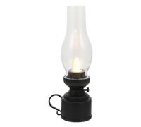 VOSAREA Lampe à Pétrole LED Noire à Bougie Tremblante Décoration Rétro Vintage pour Maison et Bureau Lampe à Huile Décorative sans Flamme Ornement Lumineux Ambiant