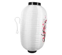 VOSAREA Lanterne Suspendue Japonaise en Tissu de Soie Forme Fleur de Prunier Blanche 25X48 CM Étanche Décoration Extérieure pour Restaurant Japonerie et Hôtel Accessoires Lanternes