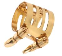 VOSAREA Ligature Métallique pour Saxophone Soprano, Pince de Fixation en Cuivre pour Embouchure, Accessoire Professionnel Stable pour Instruments à Vent, Clips de Saxophone Soprano,