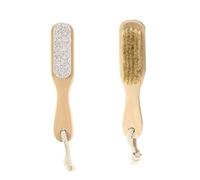 VOSAREA Lime à Pieds pour Exfoliation et Élimination des Callosités Double Face en Pierre Naturelle Brosse en Poils de Sanglier, 2pcs des Pieds Secs