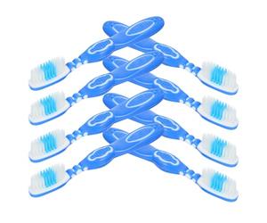 VOSAREA Lot de 10 Brosses à Dents à Manche Court Poignée Souple en Plastique et Nylon, Design Compact, Prise Confortable, pour Usage en Établissements Spécialisés