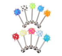 VOSAREA Lot De 10 Clous De Piercing De Langue En Acier Bijoux De Piercing Sûrs Décoration De Langue Colorée Utilisation Quotidienne Élégance Unique