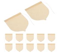 VOSAREA Lot de 100 Sachets de Thé en Papier Filtre à Base de Pâte de Bois Beige Cordon de Serrage Jetables pour Infusions et Épices, Préparation du Thé