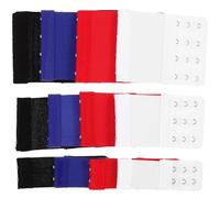 VOSAREA Lot de 12 Rallonges de Soutien Élastiques en Polyester Crochets Robustes 2 3 et 4 Agrafes Couleurs Blanc Bleu Marine Noir et Rouge Extension Confortable pour Femme