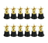 VOSAREA Lot de 12 Trophées D'étoile Dorés en Plastique, Petits Trophées Multi-Fonctions pour Récompenses Scolaires et Fêtes de Noël