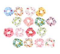 VOSAREA Lot de 16 Anneaux à Cheveux en Tissu Impression Fruitée, Élastiques pour Queue de Cheval, Accessoires pour Femmes et Filles, Tenue Forte et Design Simple pour Plusieurs styles