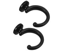 VOSAREA Lot de 2 Crochets Muraux pour Rideaux en Alliage de Zinc Noir, Fiables et Économiseurs D'espace, Vis pour Fixation Murale, pour Accrocher Embrasses