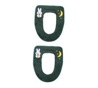 VOSAREA Lot De 2 Housses De Siège De Toilette Souples avec Poignée Housse De Toilette en Tissu Doublures De Commode Tasses en Grès Empilables Tapis De Toilette Jetable Coussin De