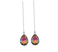 VOSAREA Lot de 2 Pendentifs Décoratifs en Cristal 50mm Violet Doré, Accessoires pour Lampes en Cristal, Suspensions Multicolores, Décoration Intérieure Polyvalente, Ornements pour Lustres et Lampes